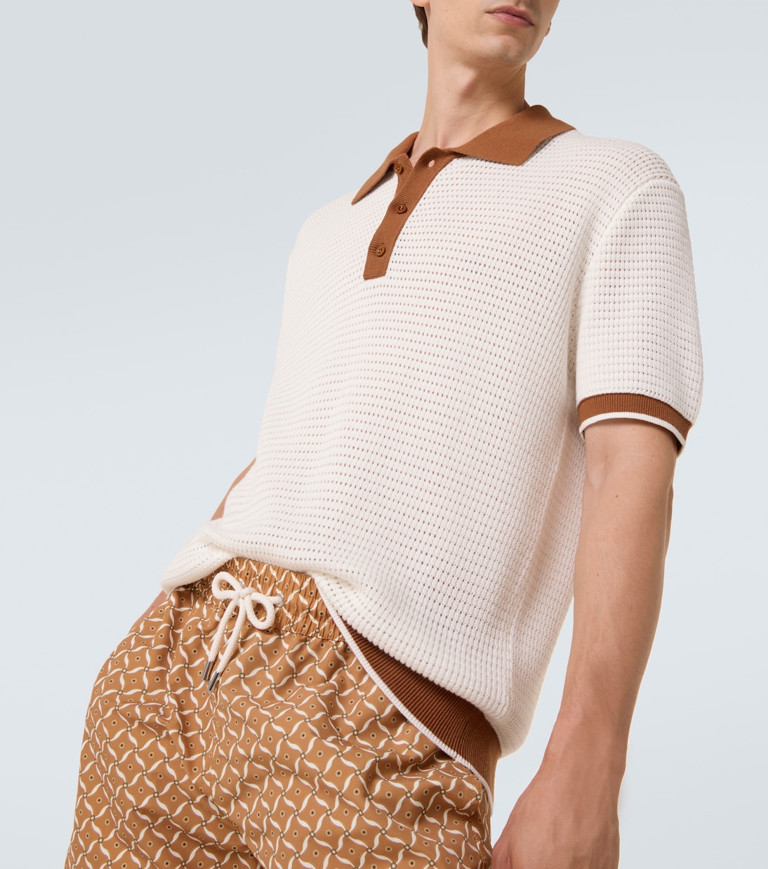 Vidal pointelle cotton polo shirt | Frescobol Carioca