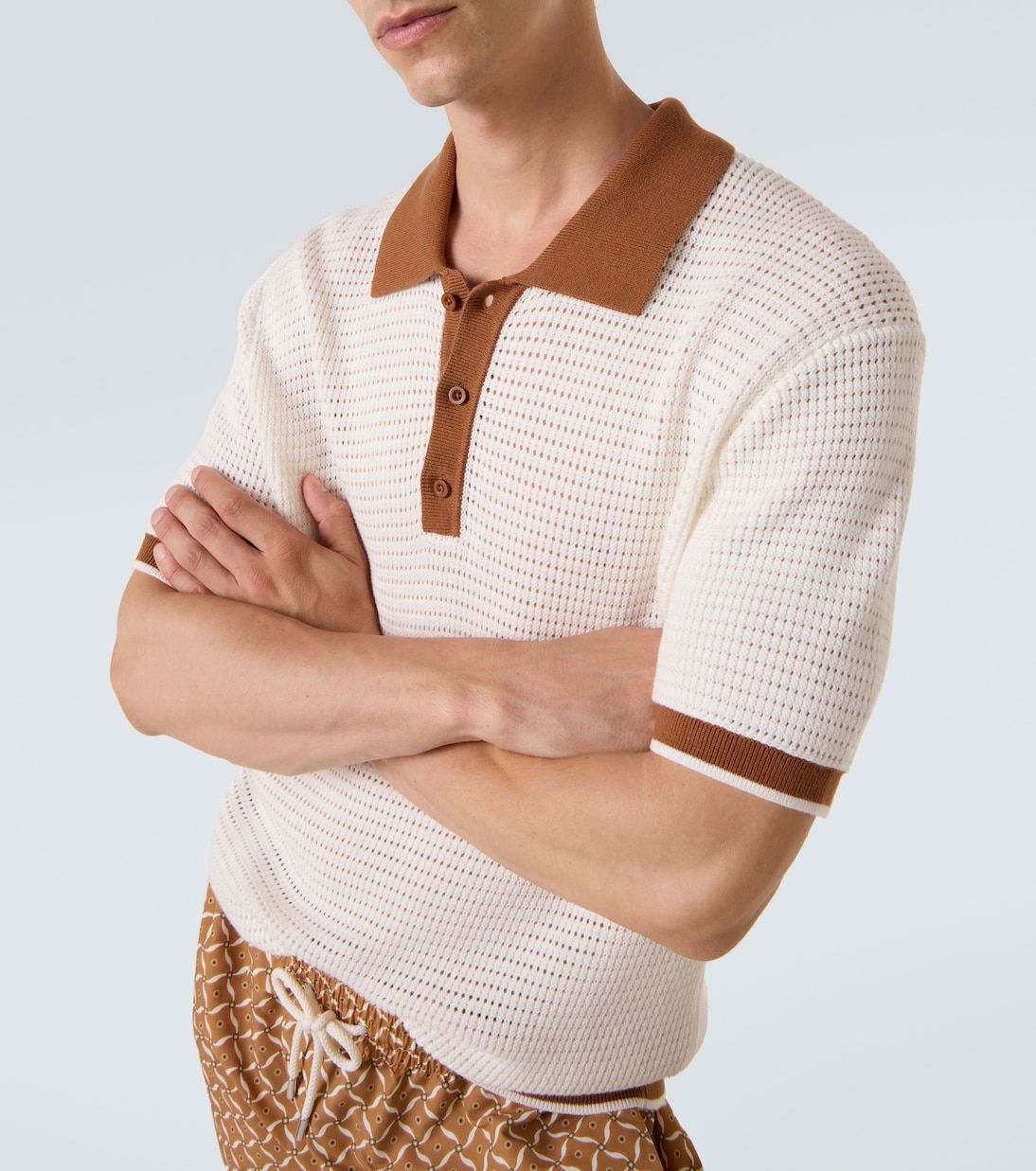 Vidal pointelle cotton polo shirt | Frescobol Carioca