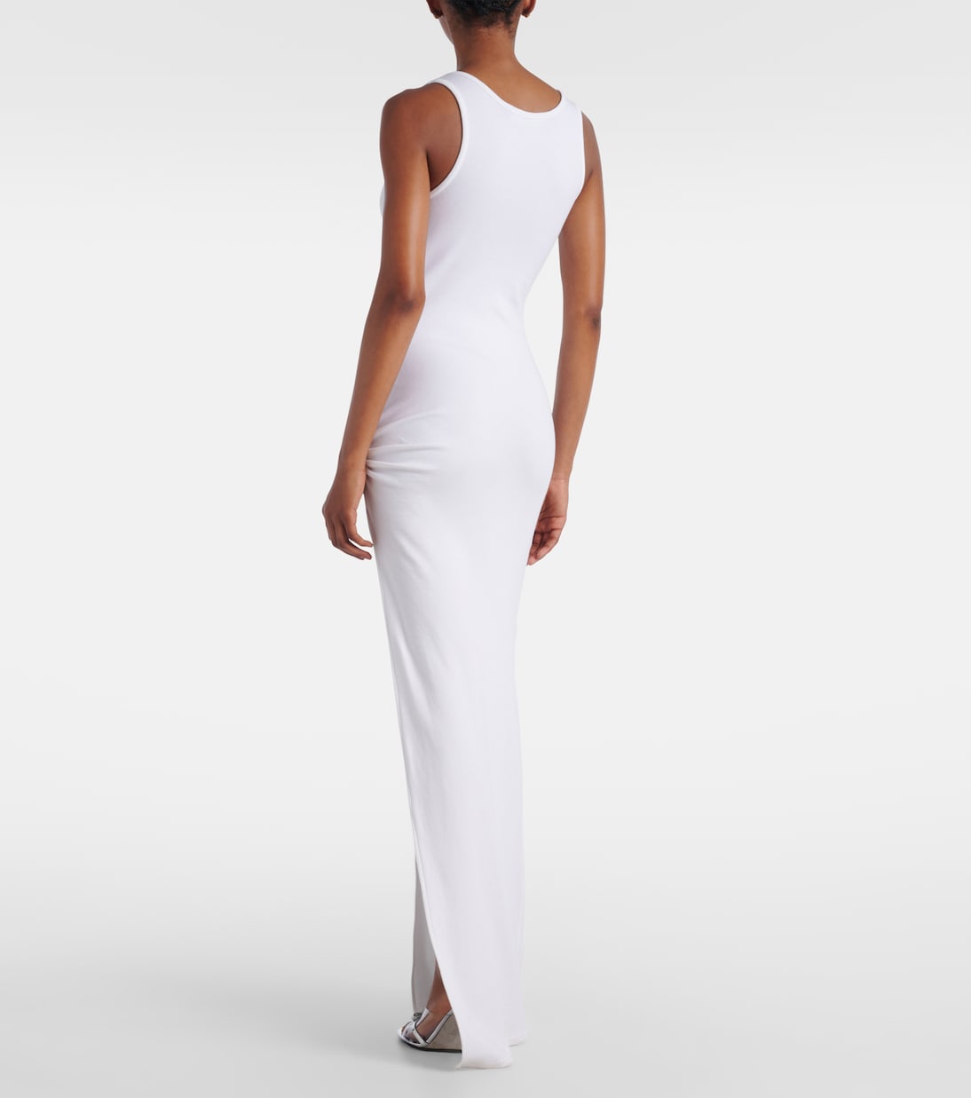 Safety Pin draped cotton-blend maxi dress | Versace