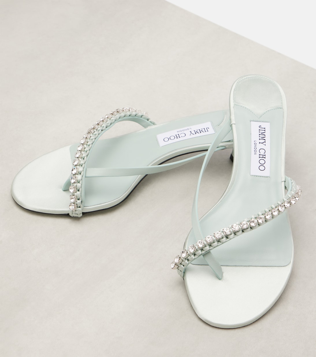 Dila 35 leather and satin thong sandals | Jimmy Choo