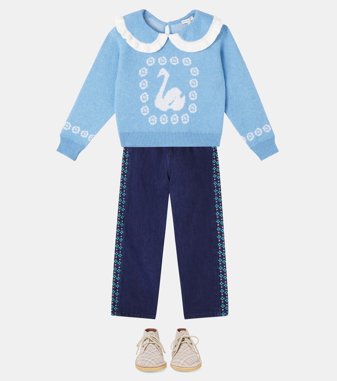 Tate embroidered wide-leg jeans | Bebe Organic