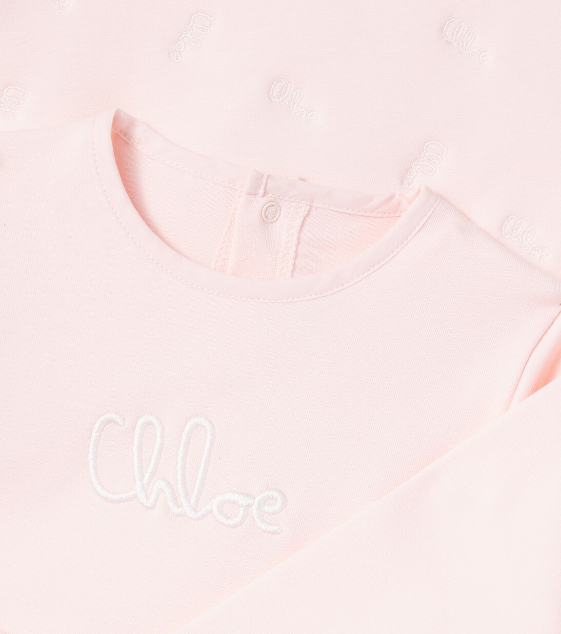 Baby logo cotton onesie and blanket set | Chloé Kids