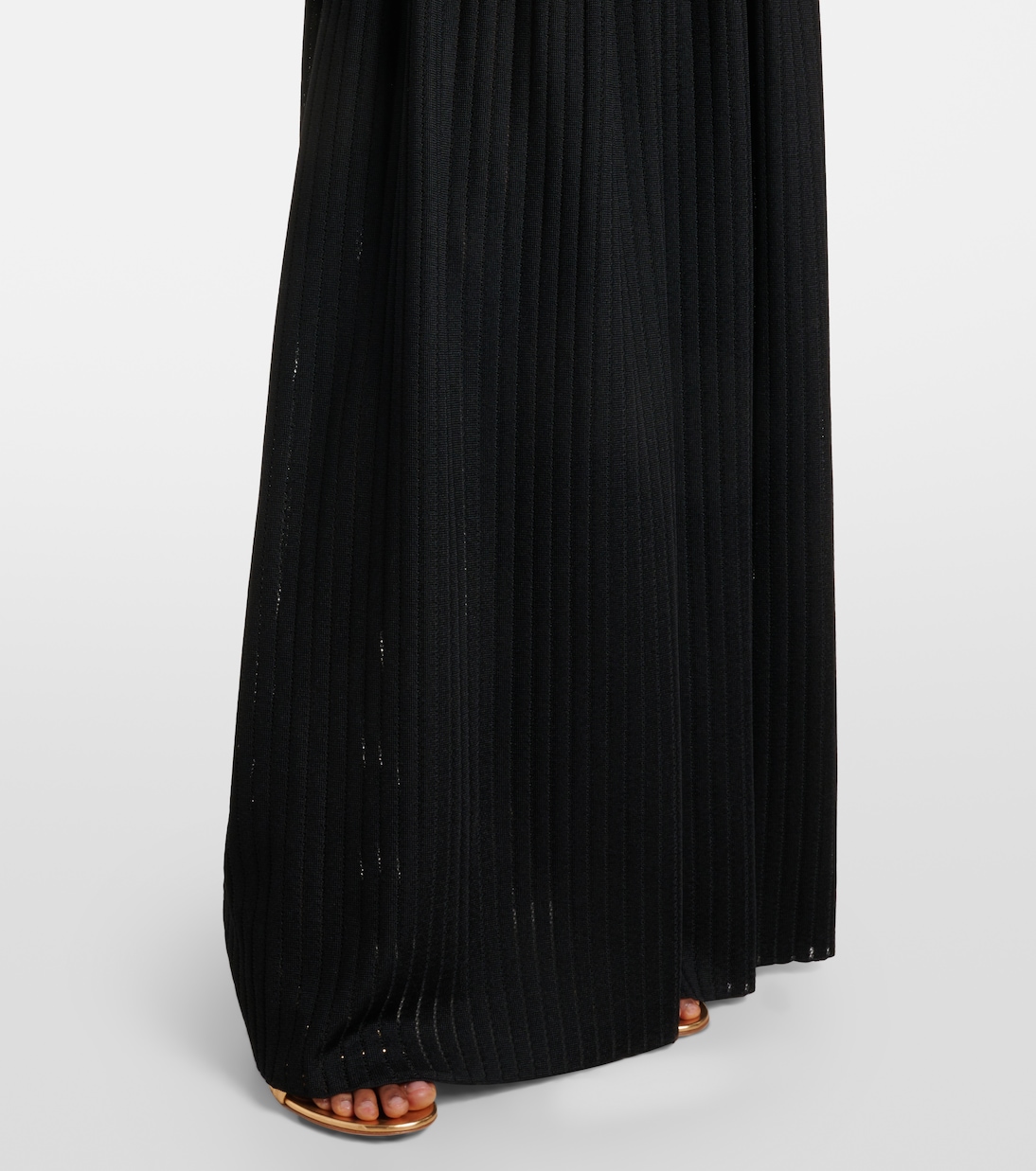 Belted knitted strapless maxidress | Self-Portrait