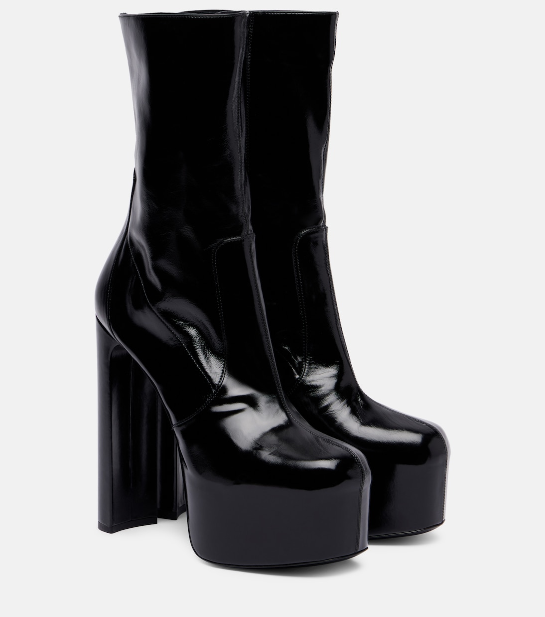 Billy 95 leather platform mid-calf boots | Saint Laurent
