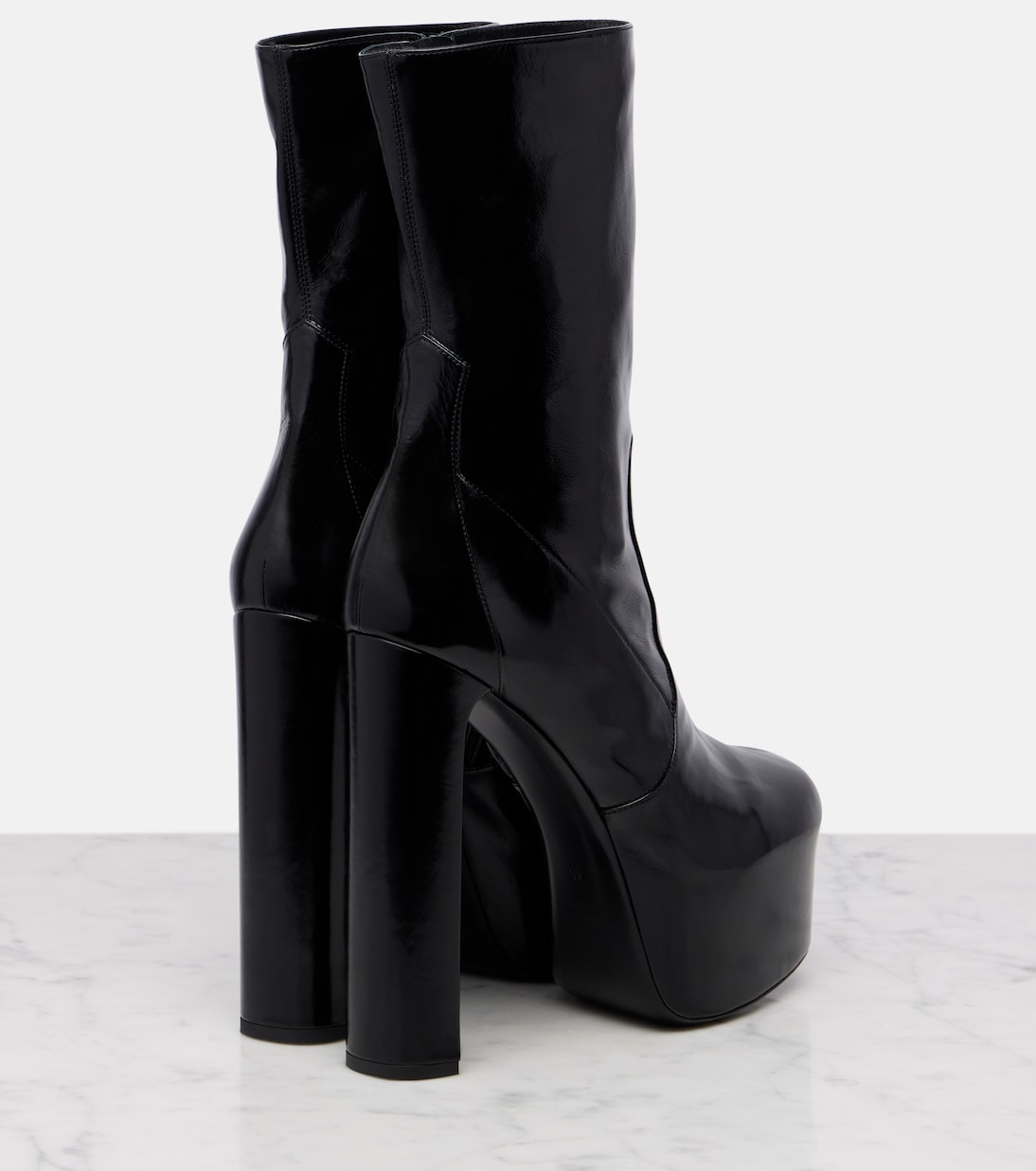 Billy 95 leather platform mid-calf boots | Saint Laurent