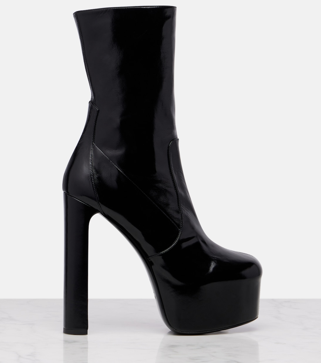 Billy 95 leather platform mid-calf boots | Saint Laurent