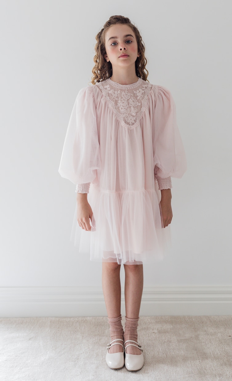 Lace-trimmed tulle dress | Petite Amalie  