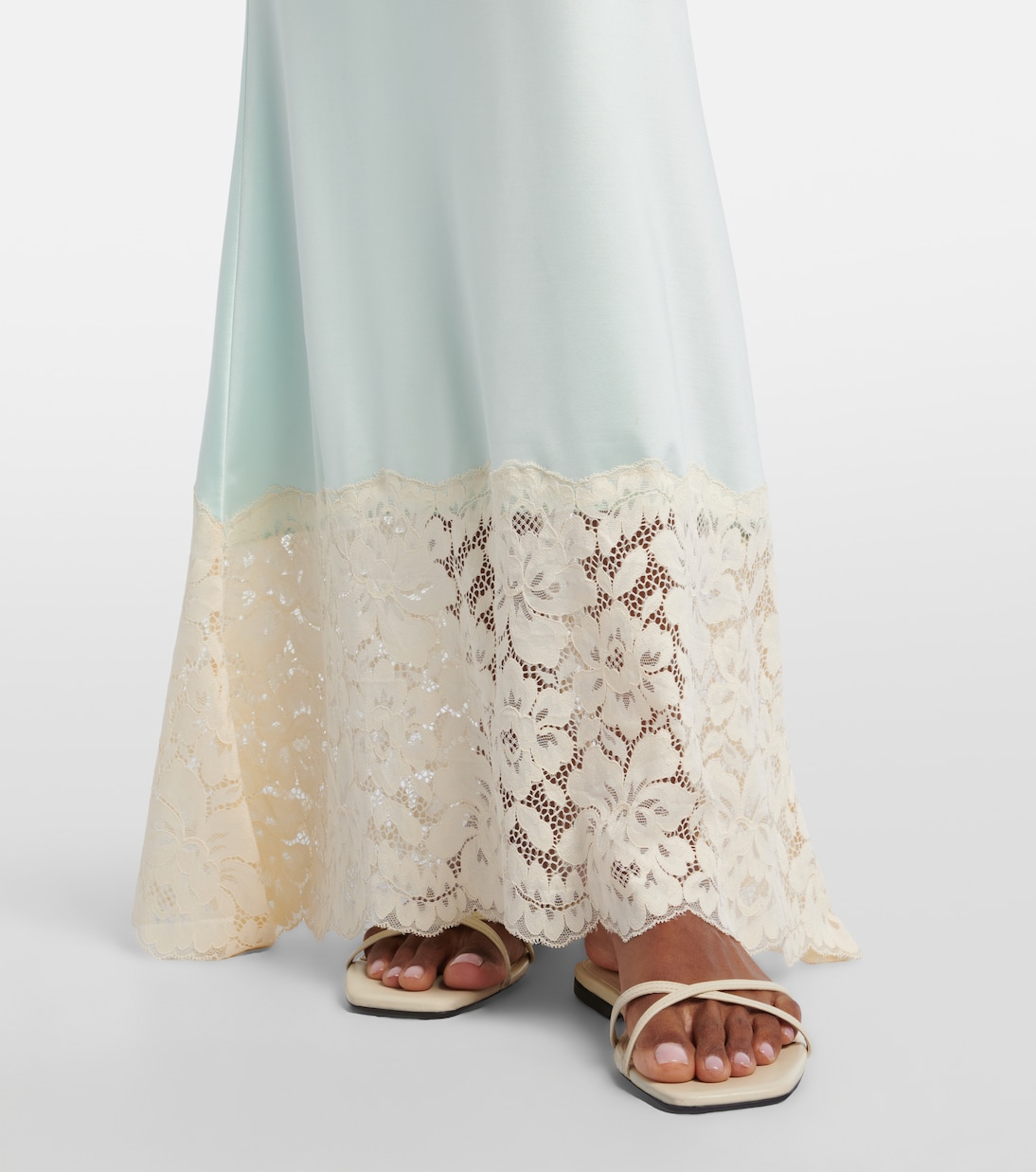 Natalia lace-trimmed satin slip skirt | Montce