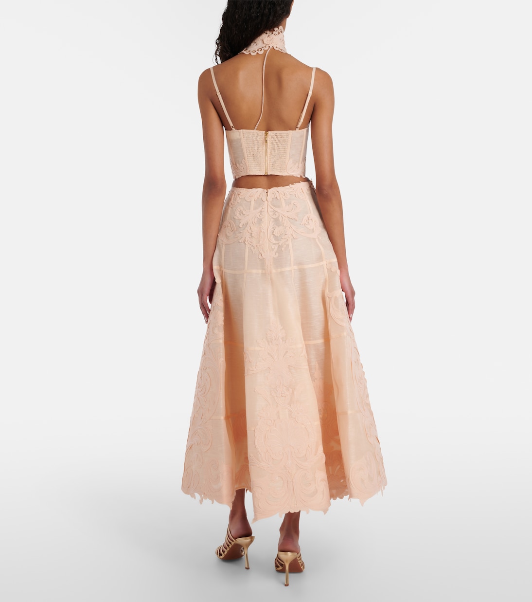 Rebellion Filigree embroidered midi skirt | Zimmermann