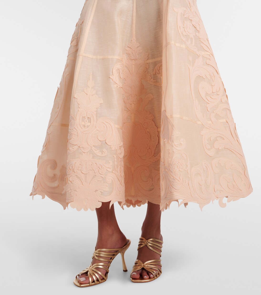 Rebellion Filigree embroidered midi skirt | Zimmermann