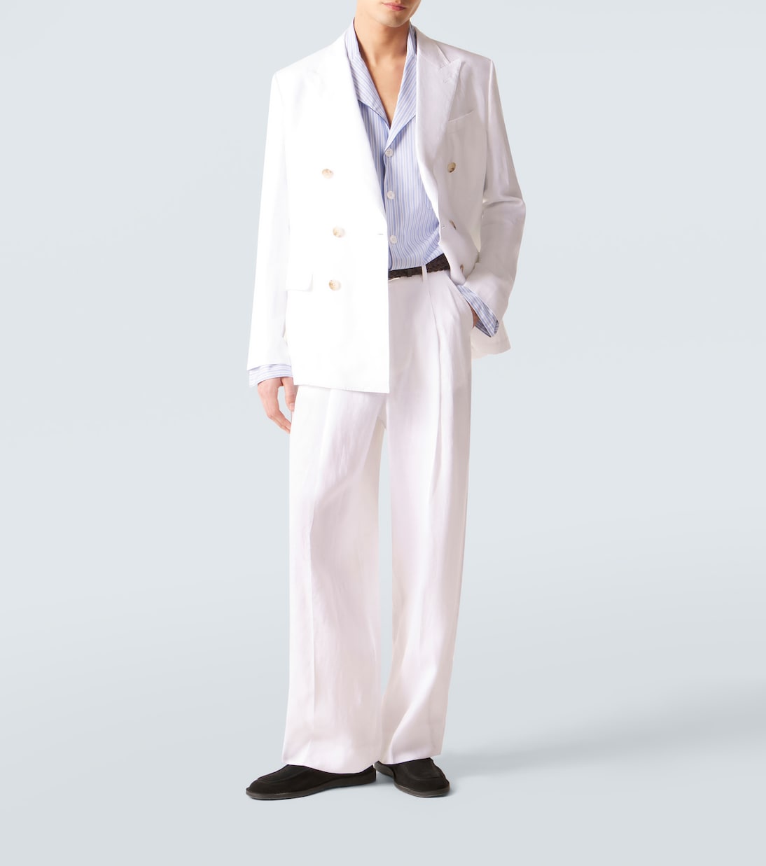 Pantalones anchos de lona de lino | Dolce&Gabbana