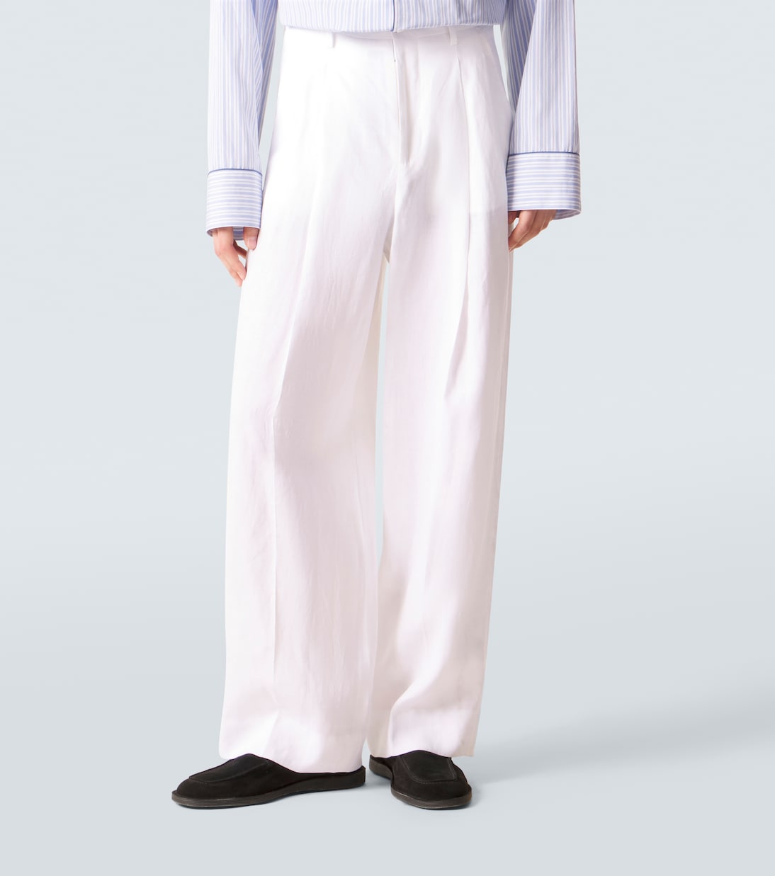 Pantalones anchos de lona de lino | Dolce&Gabbana