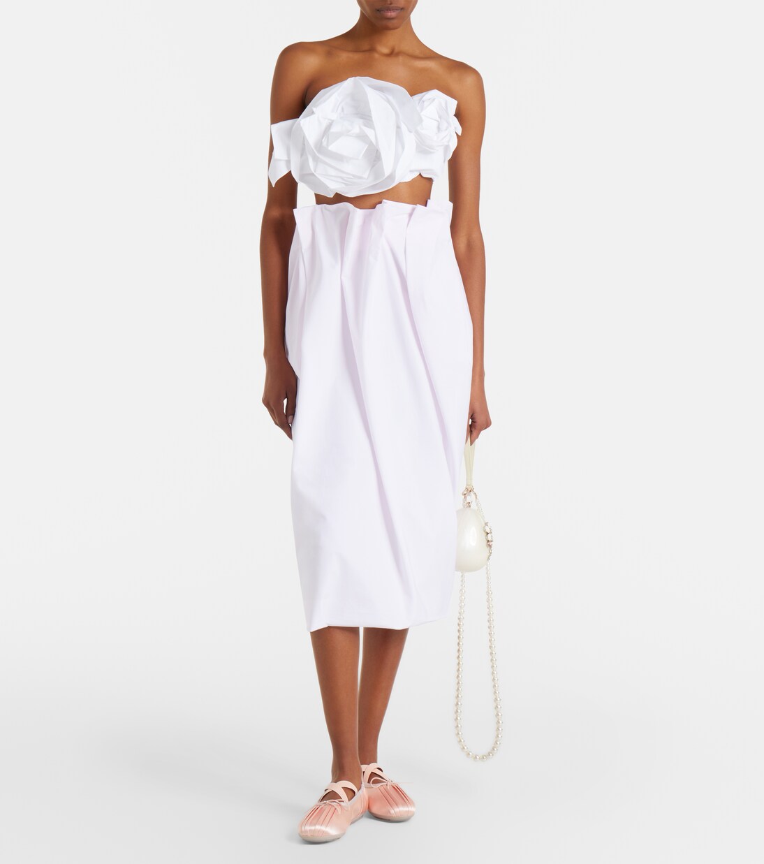 Rosette cotton poplin bandeau top | Simone Rocha