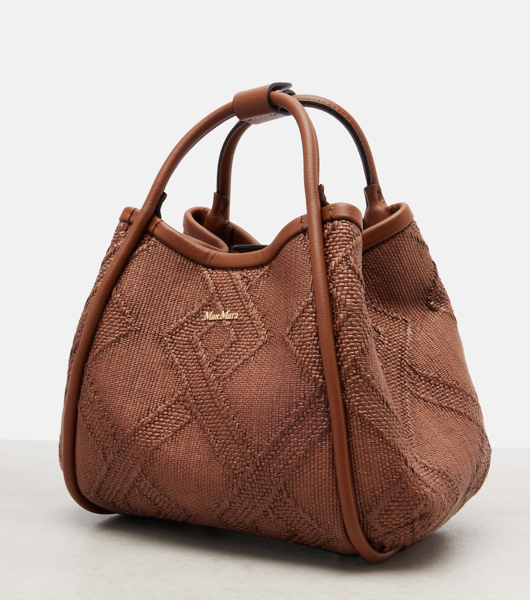 Marin Small leather-trimmed top-handle bag | Max Mara