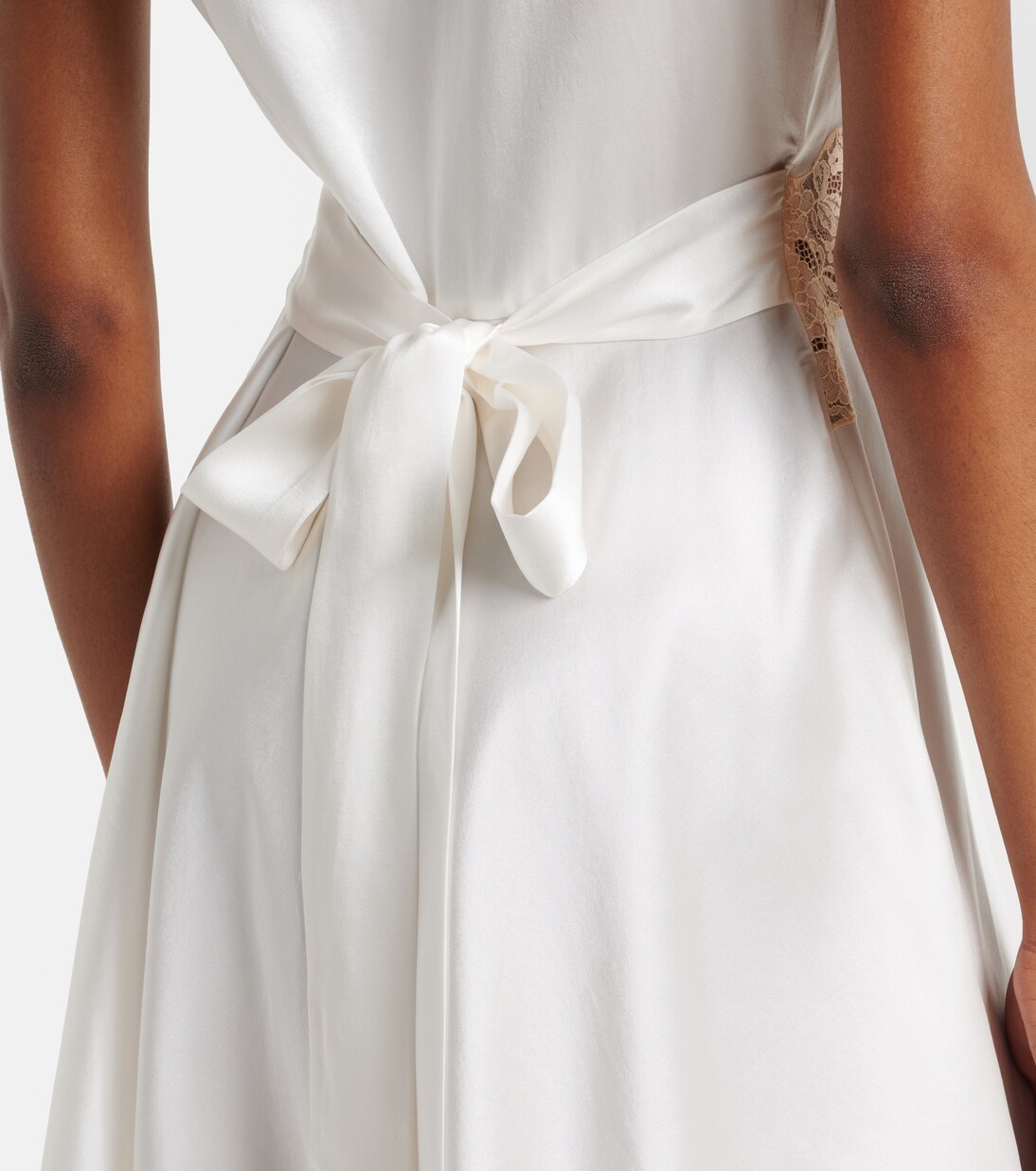 Junia lace-trimmed silk satin minidress | Dôen