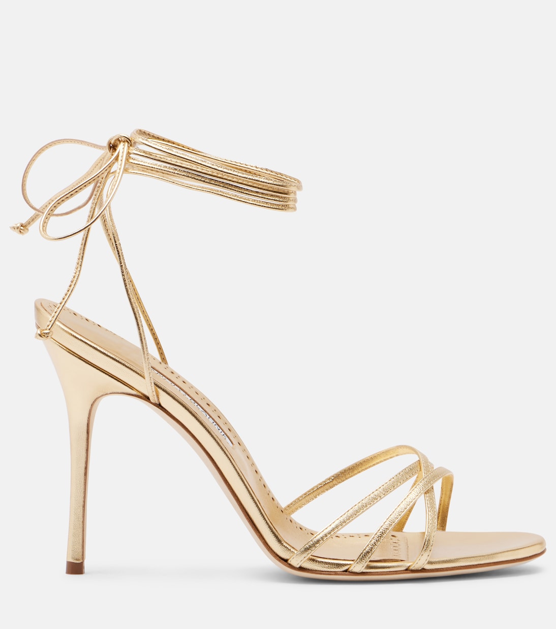 Leva 105 metallic leather sandals | Manolo Blahnik