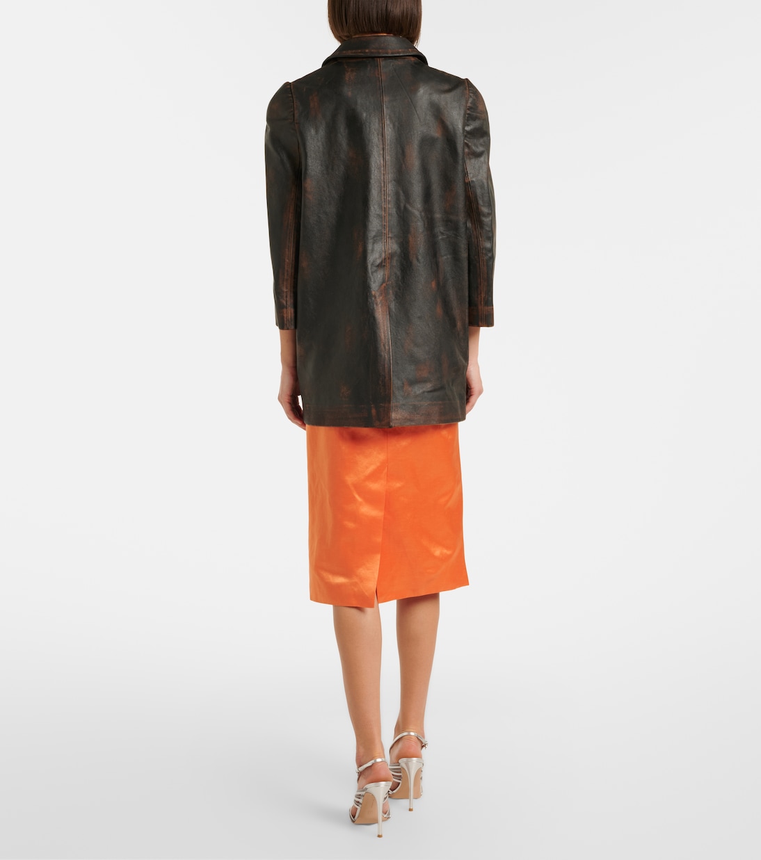 Embellished linen and silk slip skirt | Shushu/Tong