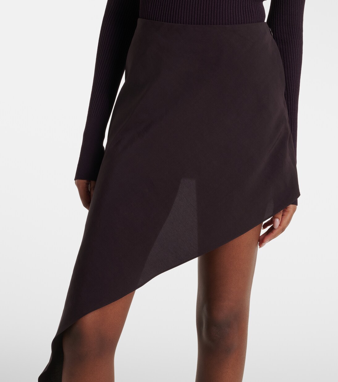Asymmetric poplin midi skirt | Alaïa