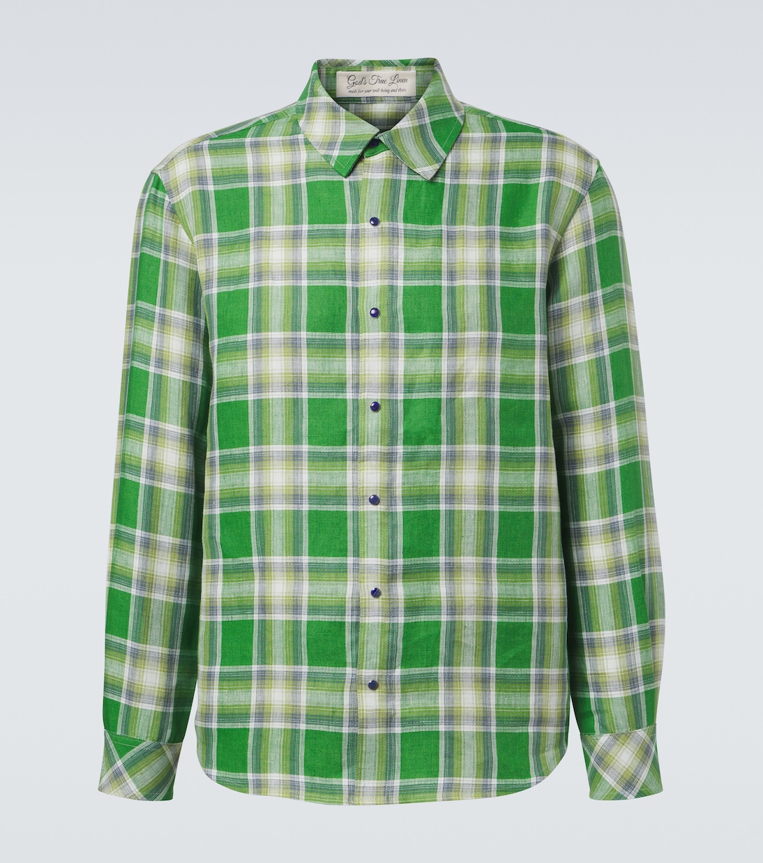 Camicia Harbor in lino con lapislazzuli | God's True Cashmere