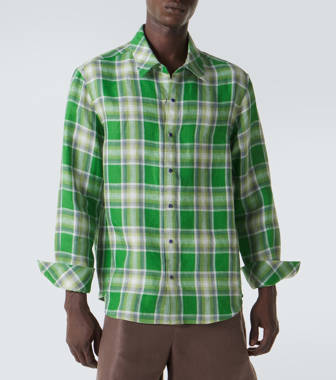 Camicia Harbor in lino con lapislazzuli | God's True Cashmere