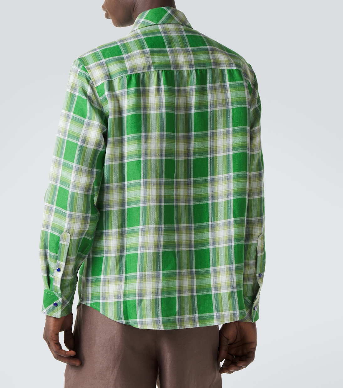 Camicia Harbor in lino con lapislazzuli | God's True Cashmere
