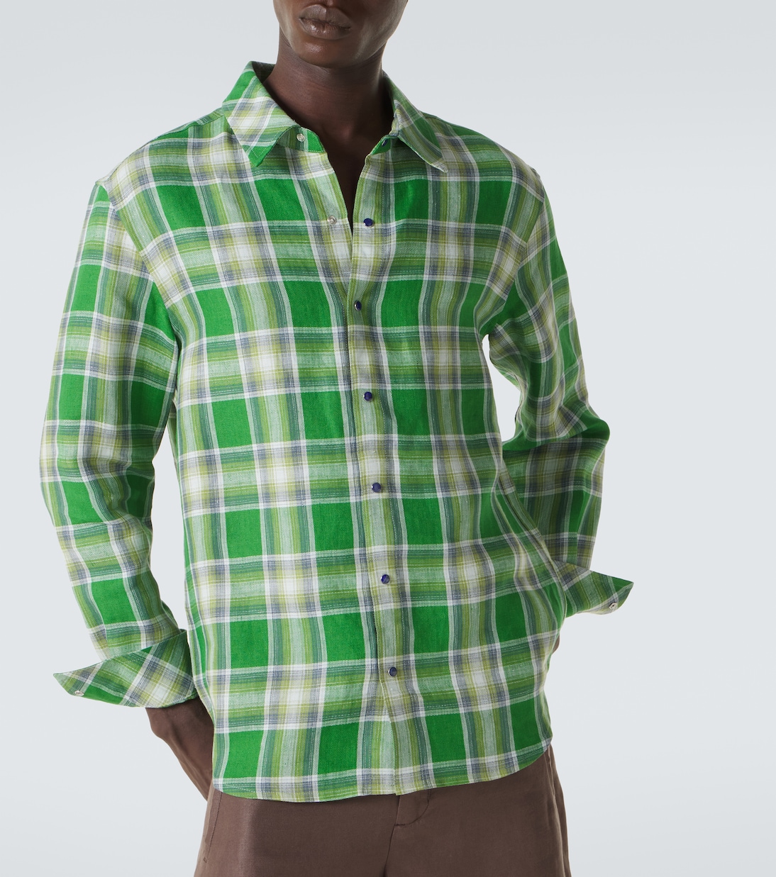 Camicia Harbor in lino con lapislazzuli | God's True Cashmere