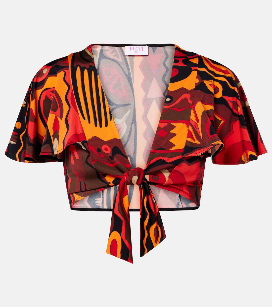 Cropped-Top Kwando aus Jersey-Satin | Pucci