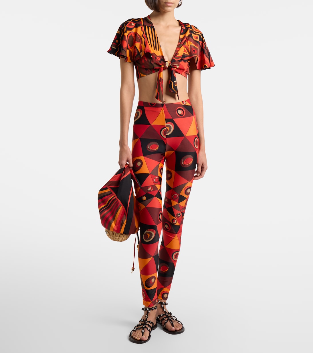 Cropped-Top Kwando aus Jersey-Satin | Pucci
