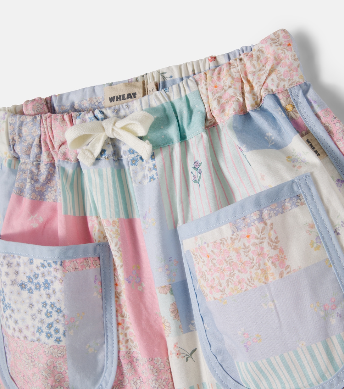 Carrie patchwork cotton shorts | Wheat