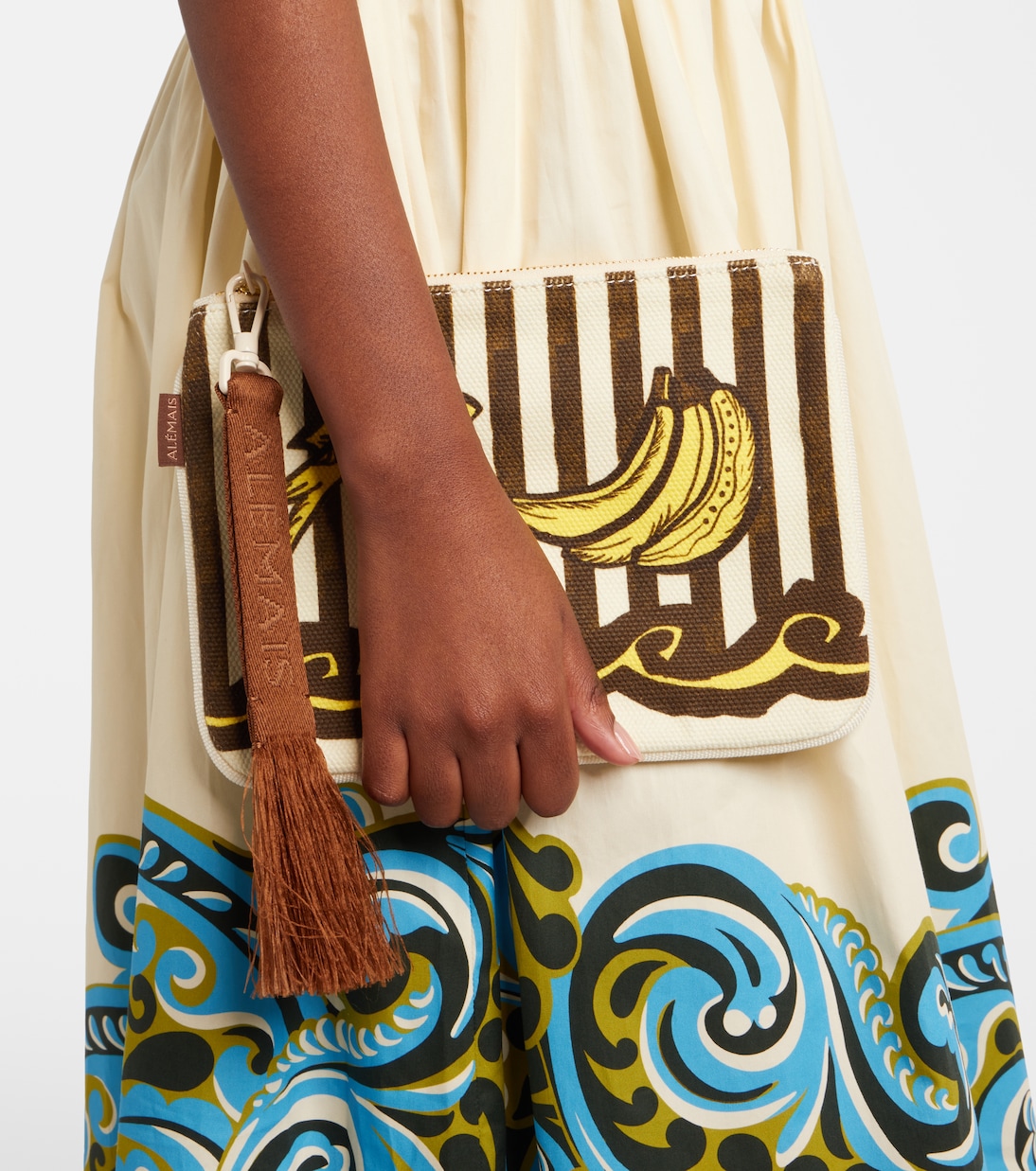 Clutch Mona Mini de lona a rayas | Alémais