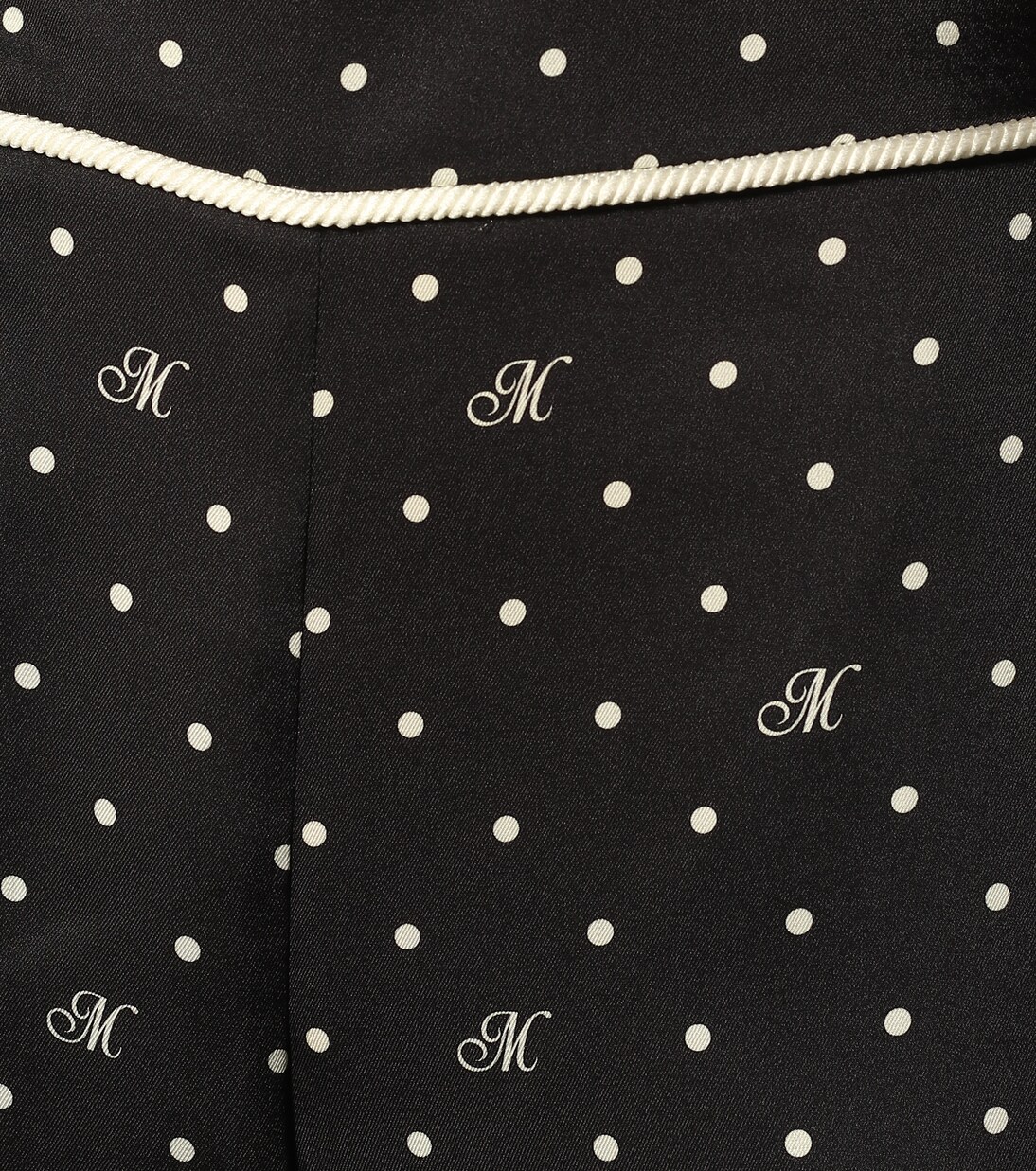 Pantalon à taille haute en laine mélangée à pois | Monse