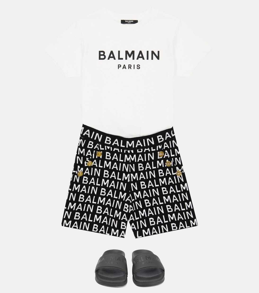 Short en jacquard à logo | Balmain Kids