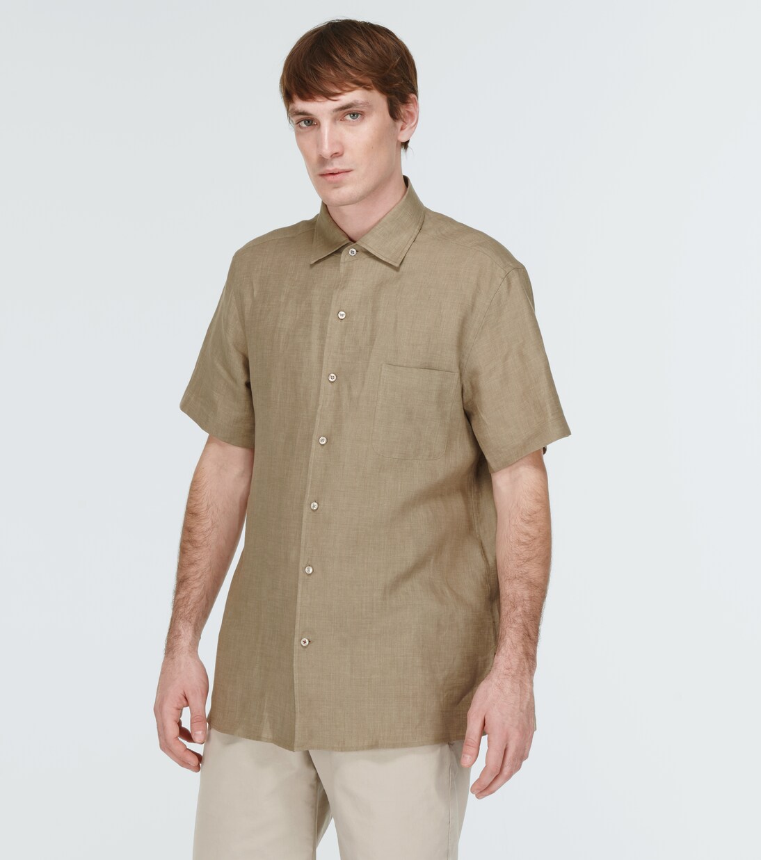 André linen bowling shirt | Loro Piana