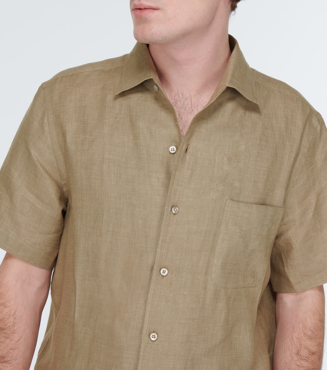 André linen bowling shirt | Loro Piana