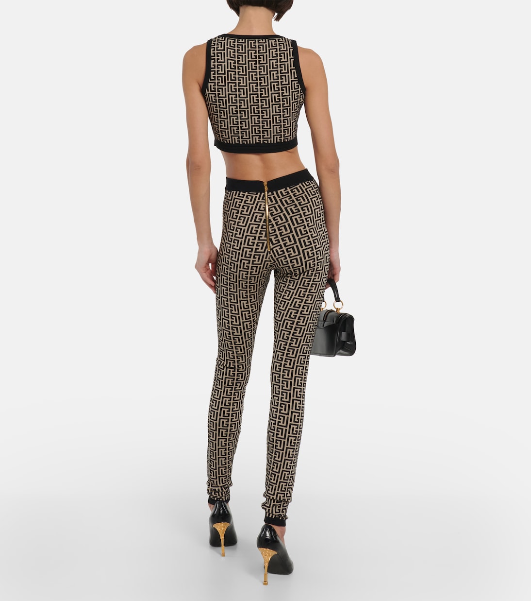 High-Rise Leggings Monogram | Balmain
