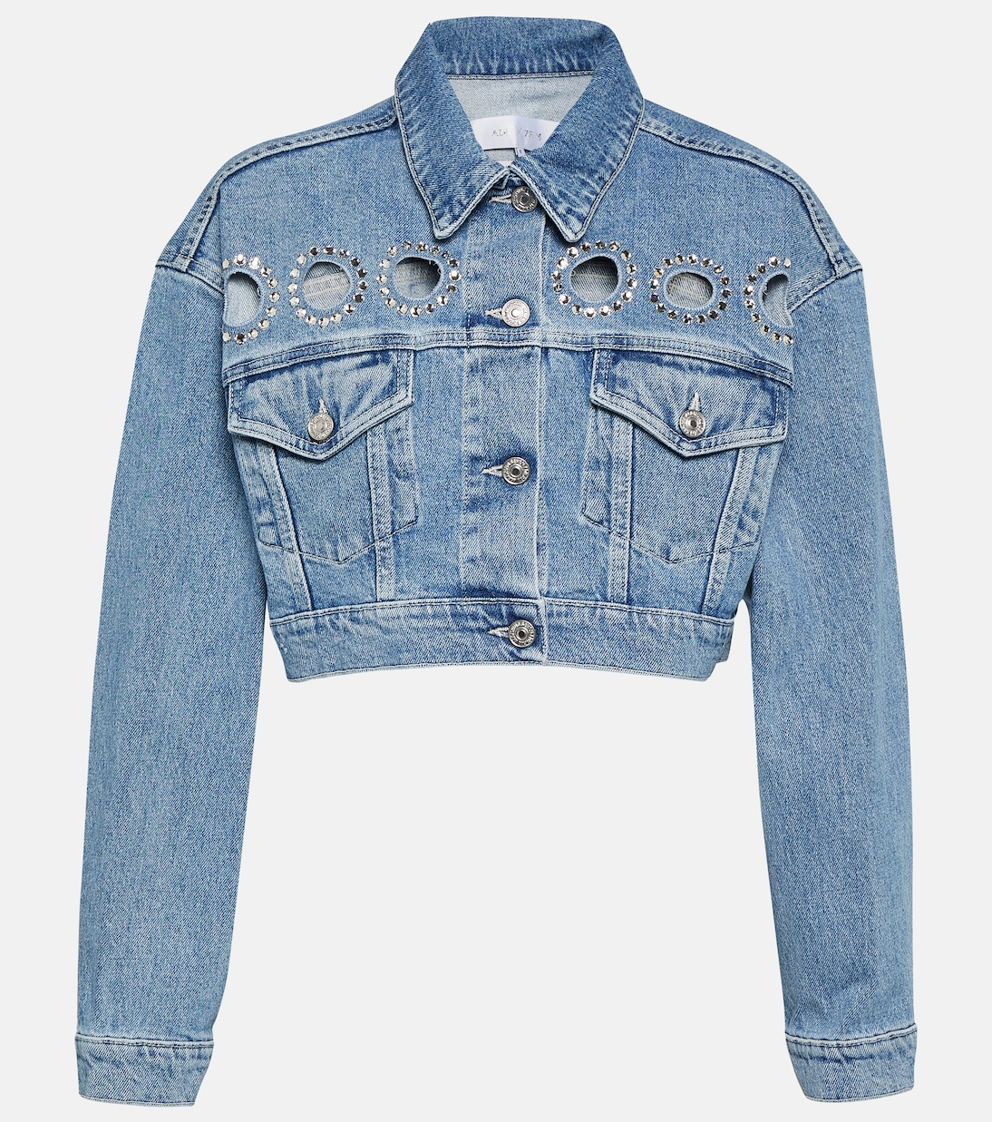 Babe embellished cropped denim jacket | 7 For All Mankind