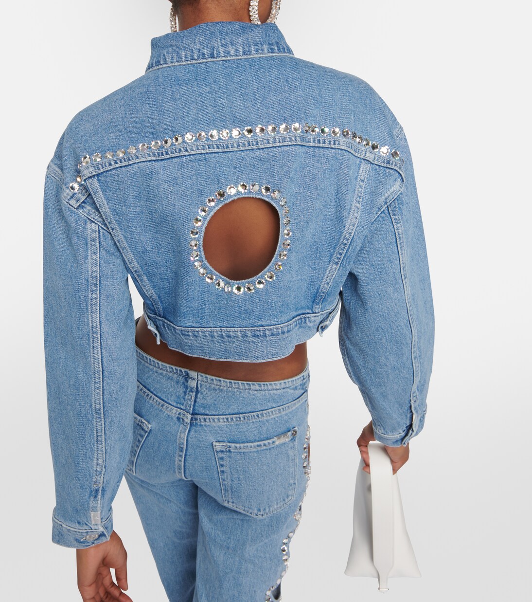 Babe embellished cropped denim jacket | 7 For All Mankind