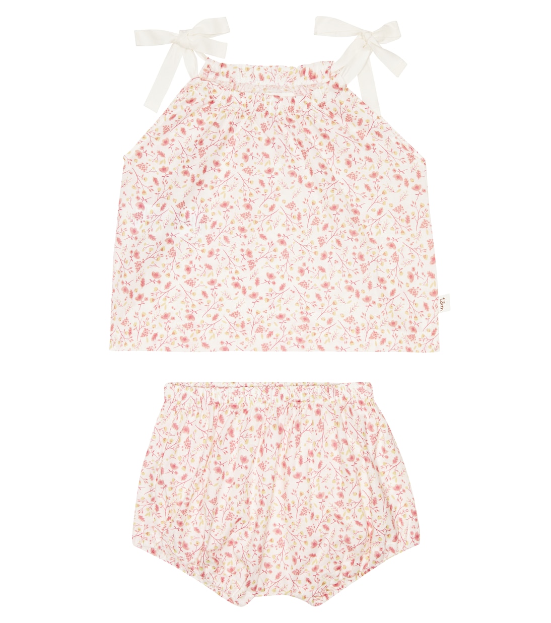 Baby floral cotton top and bloomers set | Il Gufo