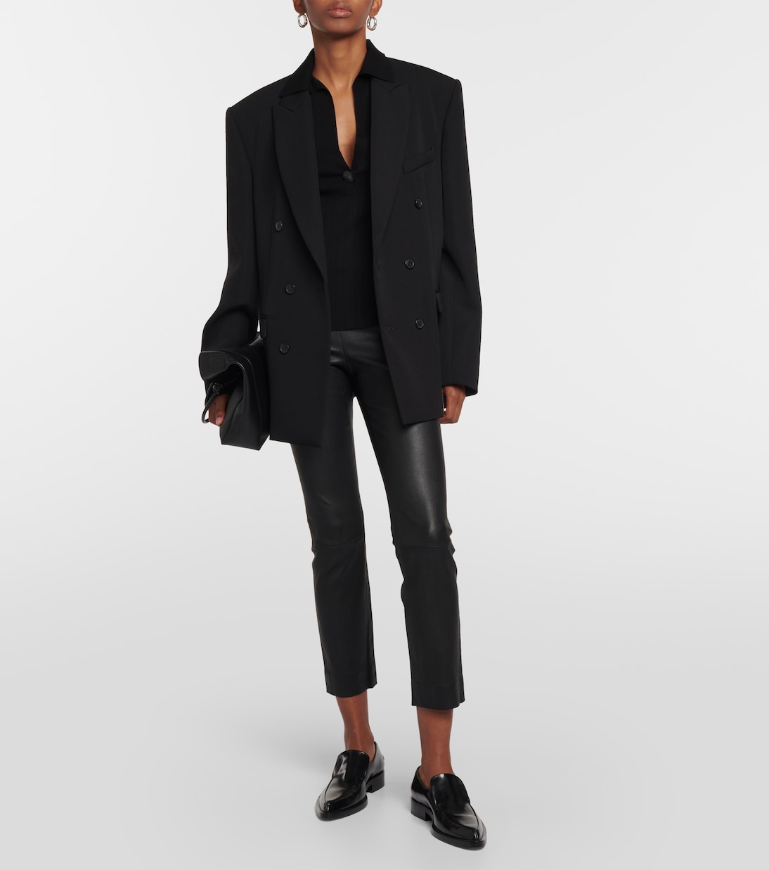 Cropped slim leather pants | Vince