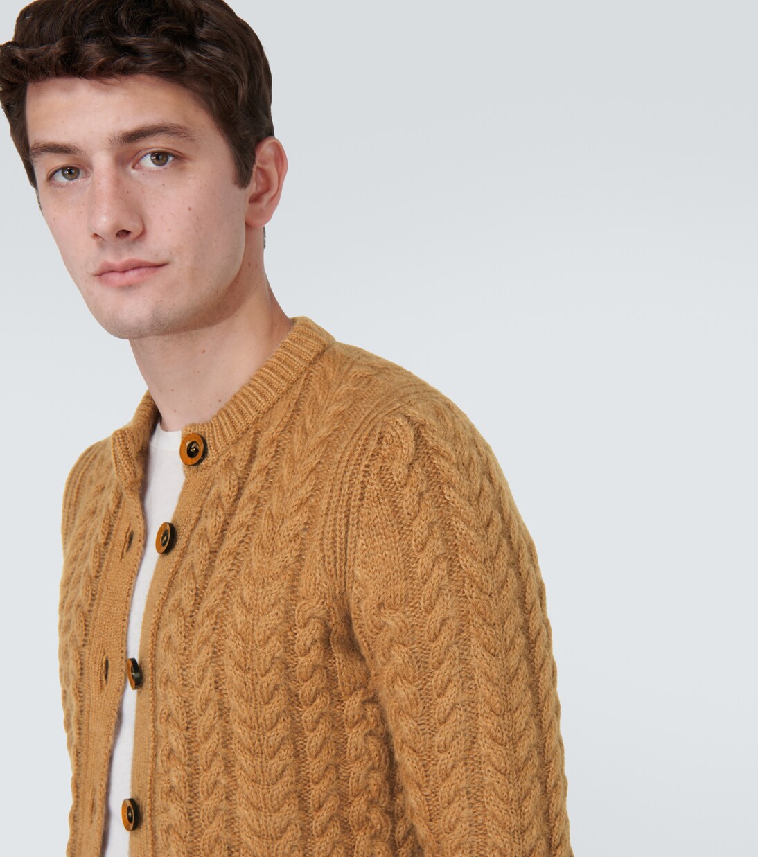 Cable-knit mohair-blend cardigan | Wales Bonner