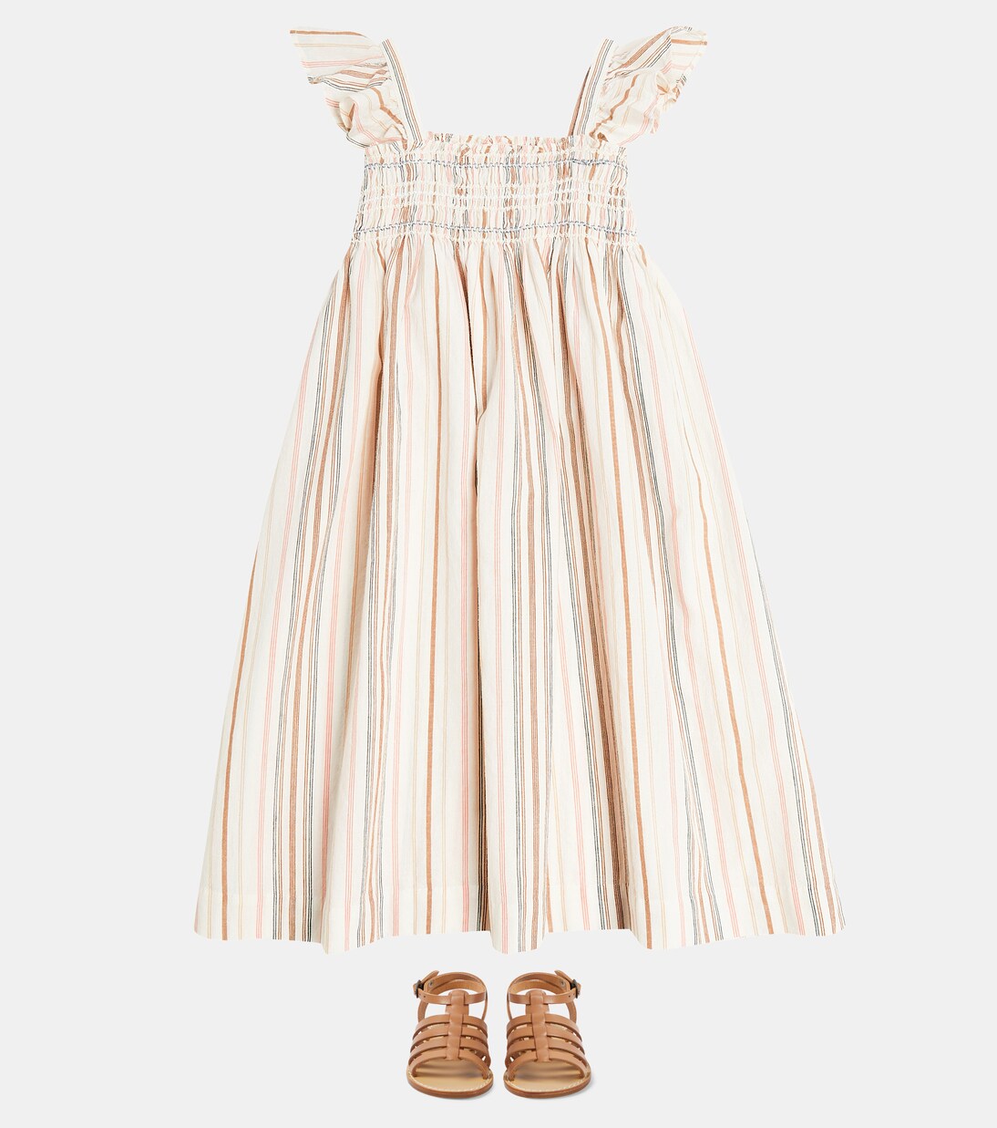 Alexandra ruched cotton dress | Bonpoint