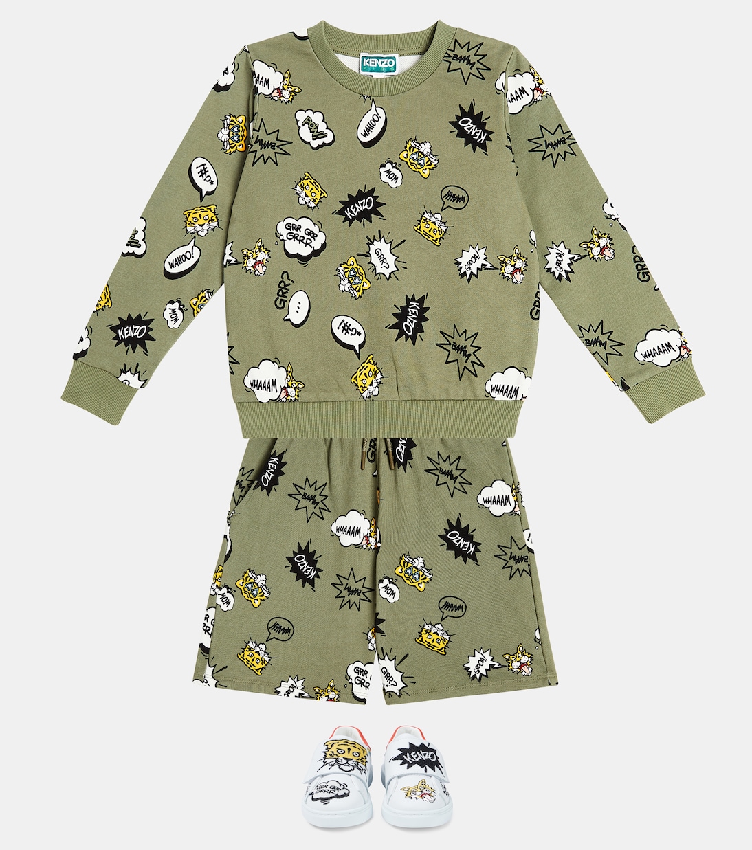 Printed cotton-blend jersey sweatshirt | Kenzo Kids