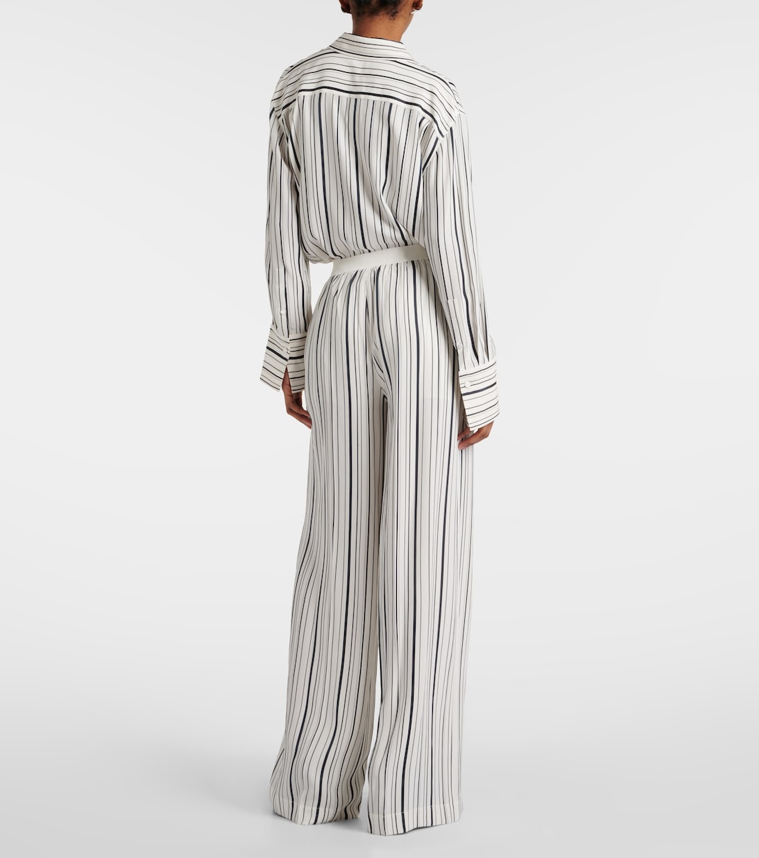 Pantalon ample Hulin rayé en soie | Joseph