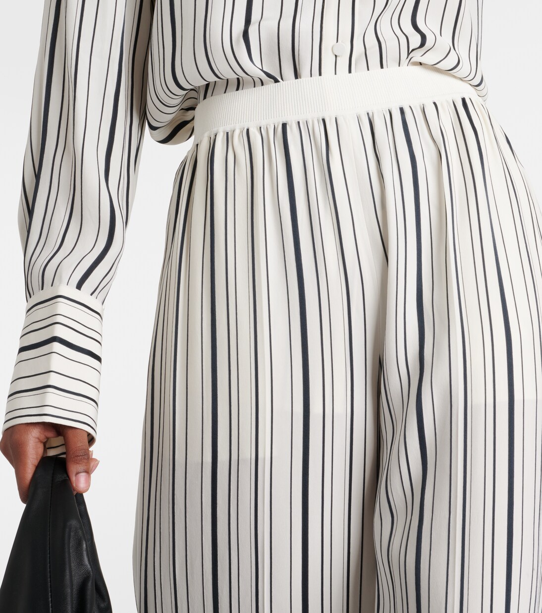 Pantalon ample Hulin rayé en soie | Joseph