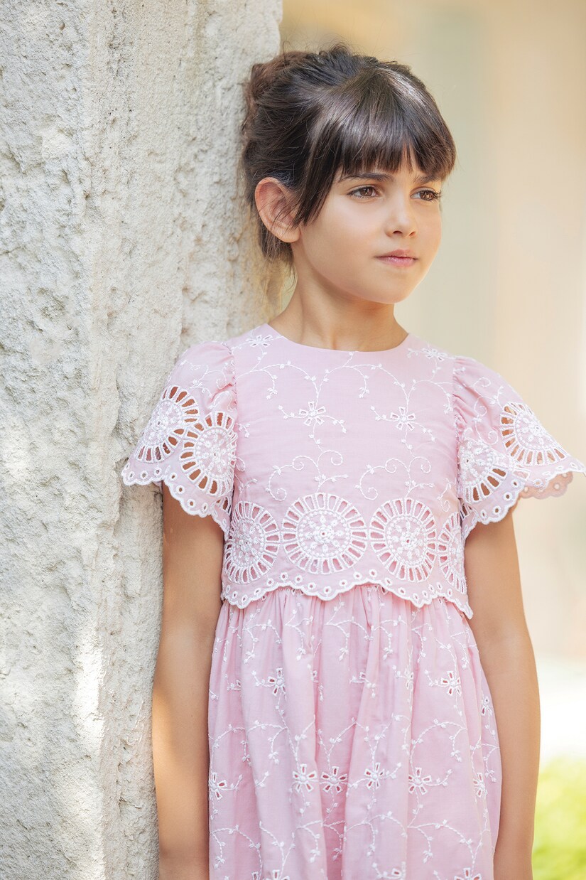 Openwork embroidered cotton-blend dress | Tartine et Chocolat