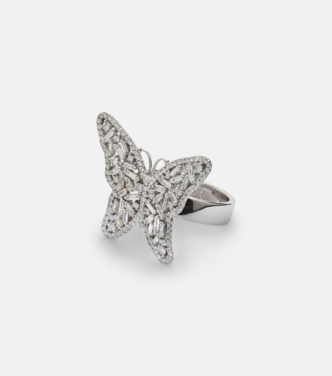 Fireworks Butterfly 18kt white gold ring with diamonds | Suzanne Kalan