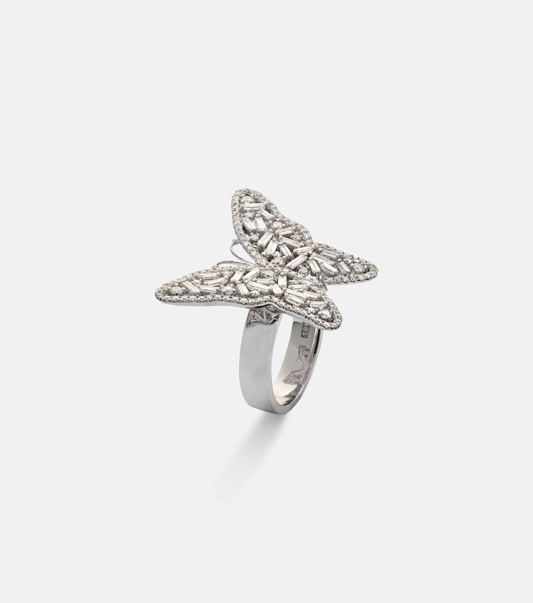 Fireworks Butterfly 18kt white gold ring with diamonds | Suzanne Kalan