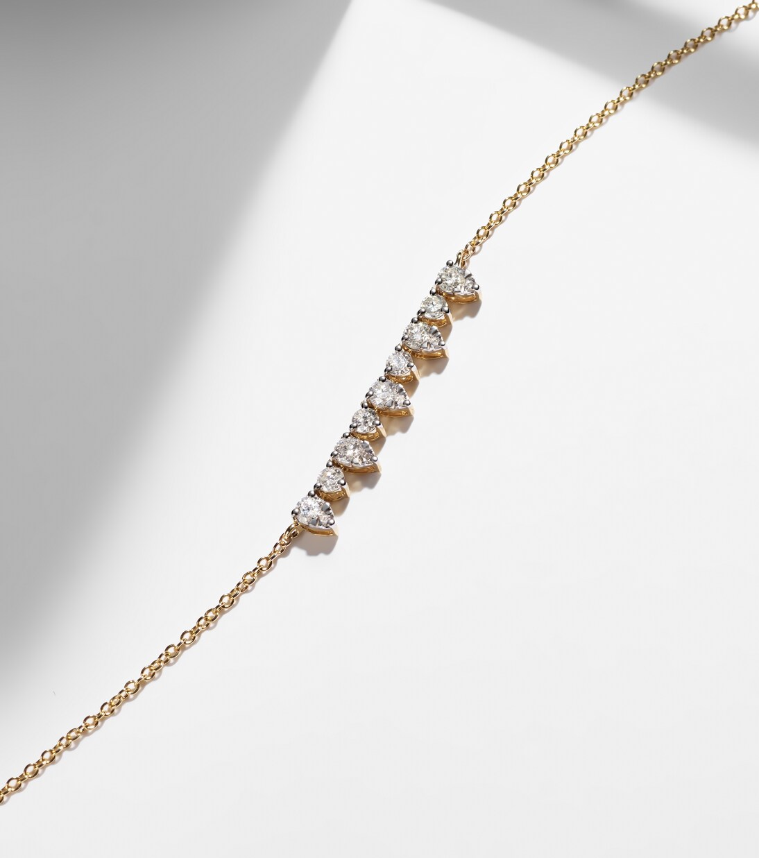 Perfect Pear 10kt gold necklace with diamonds | Stone and Strand