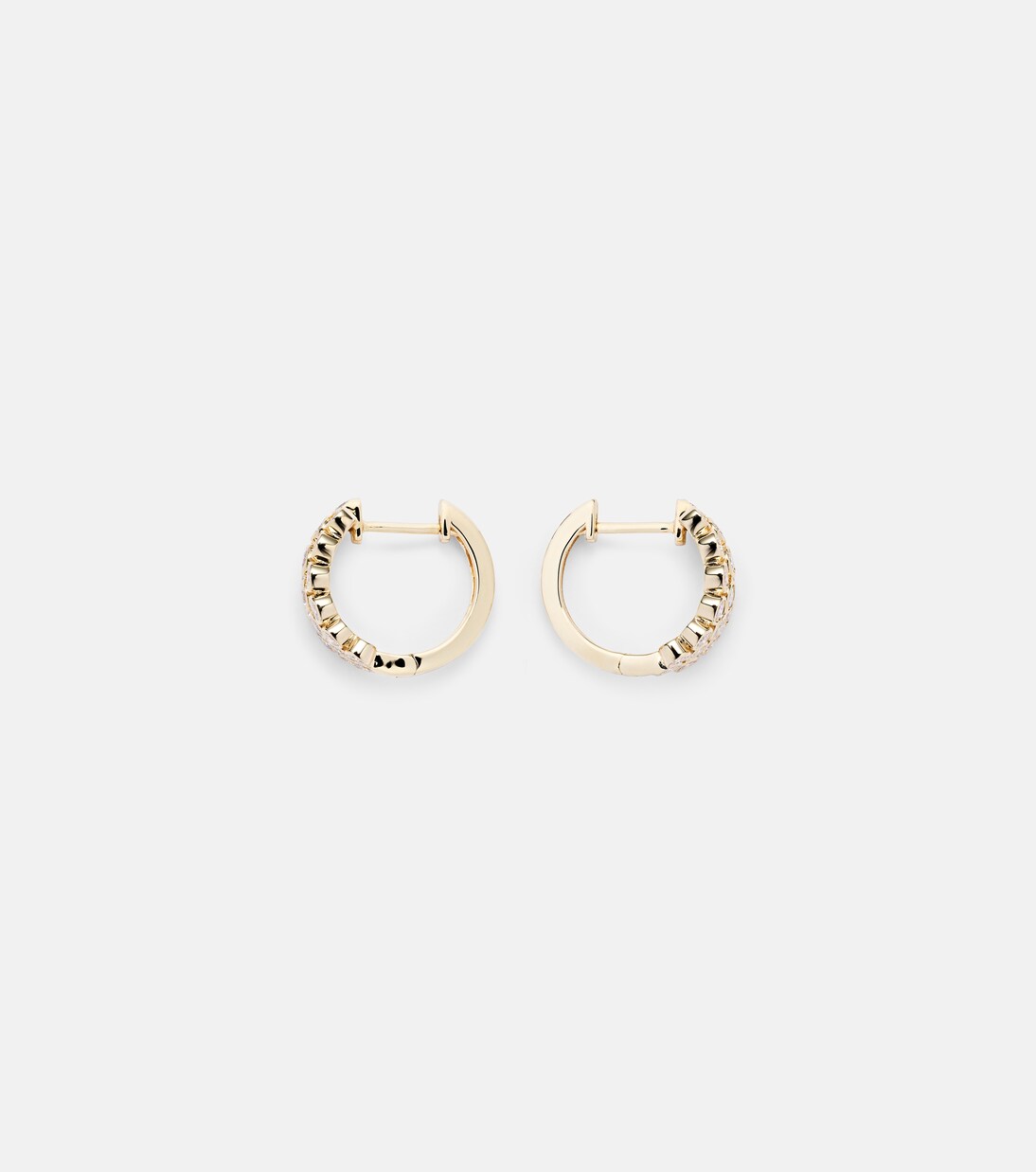 3 Row 18kt gold hoop earrings with diamonds | Anita Ko