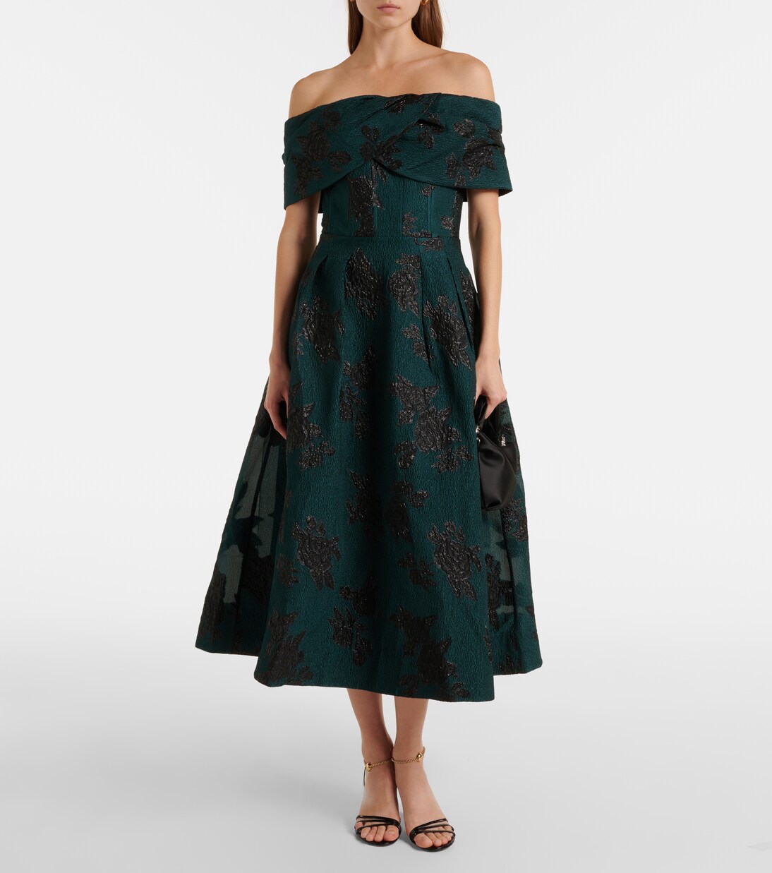 Robe midi Beryl à encolure bardot | Rebecca Vallance